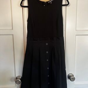 Karl Lagerfeld Black Midi Dress with Button Detail